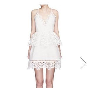 Self- Portrait White Backless Mini Dress. New with Tags.